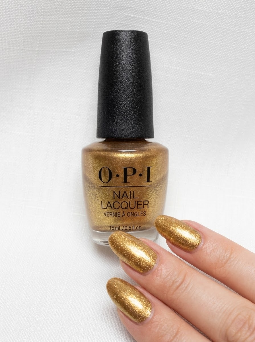 O.P.I Nail Lacquer, Nougat by Nature - Semi-Sheer Warm Gold Shimmer, 0.5 fl oz