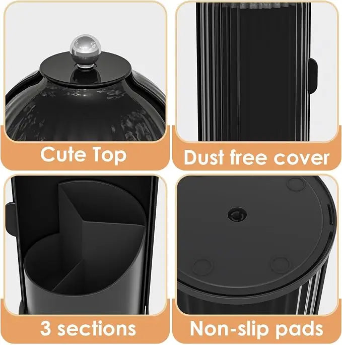 Luxury Rotating Makeup Brush Organizer with Dustproof Cover