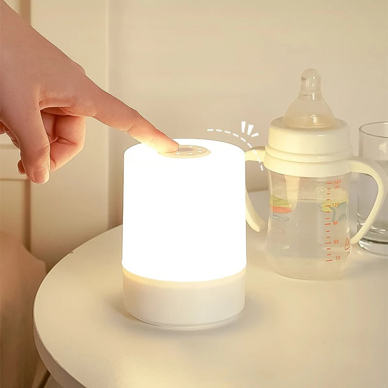 Touch Control Dimmable LED Night Light-Portable Bedside Lamp with Remote