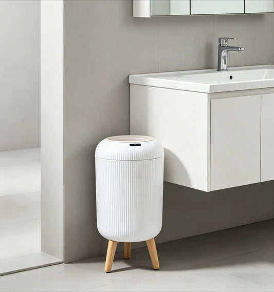 Automatic Motion Sensor Trash Can with Lid, 10L Smart Bin for Kitchen, Bathroom & Bedroom