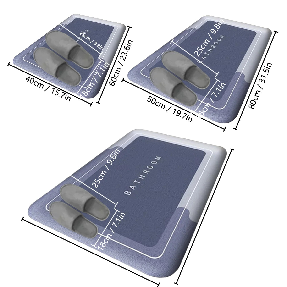 Quick-Dry Absorbent Bath Mat - Non-Slip Bathroom & Kitchen Floor Mat