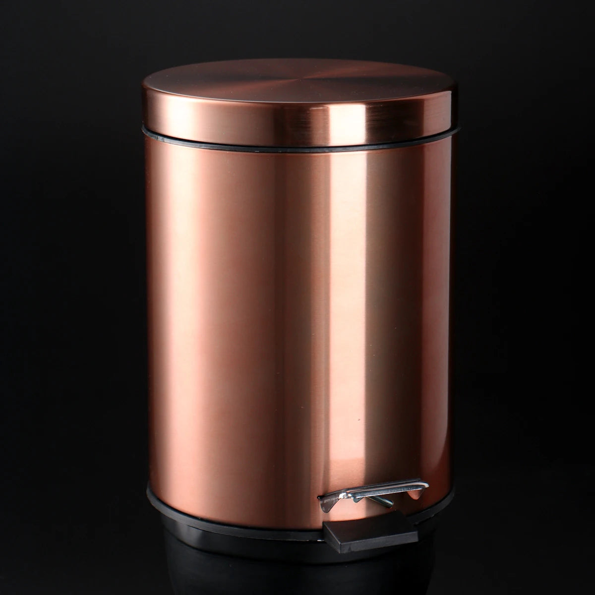3L Stainless Steel Pedal Trash Can with Lid - Removable Inner Bucket, Rose Gold