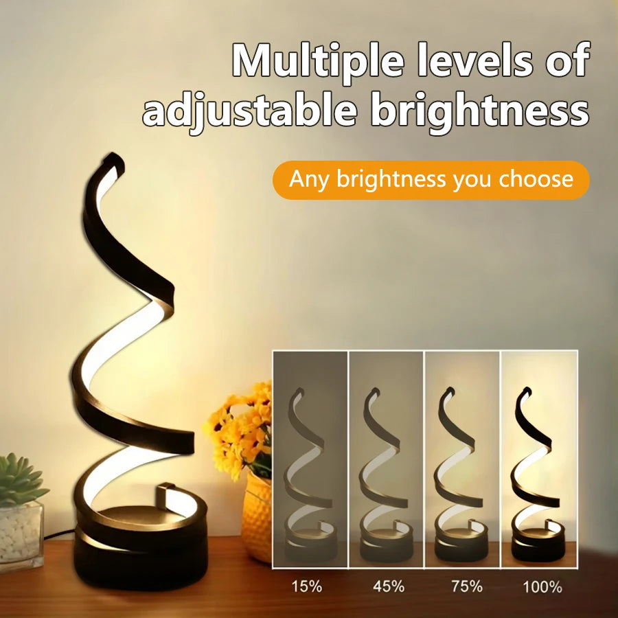 Modern LED Spiral Desk Lamp