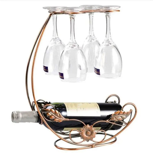 Classical Metal Hanging Wine & Glass Display Rack