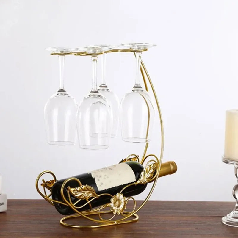 Classical Metal Hanging Wine & Glass Display Rack