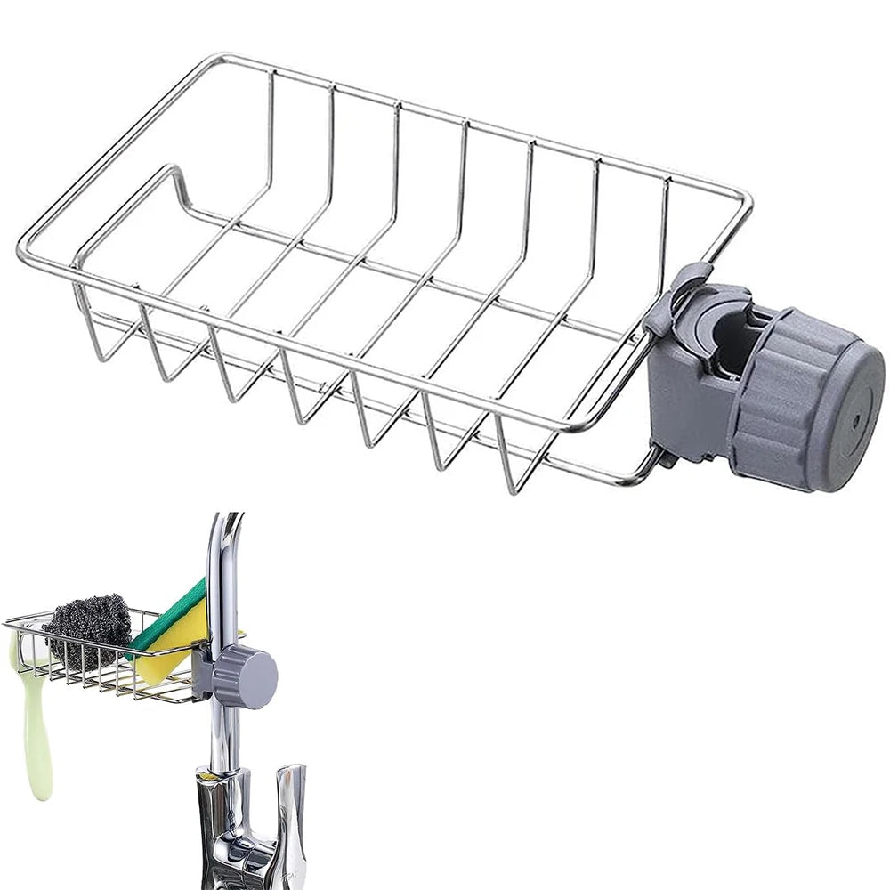 Faucet-Mount Sink Caddy for Sponges and Soap