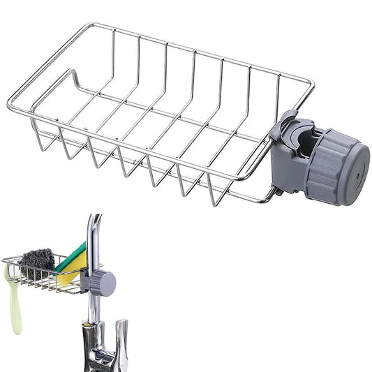 Faucet-Mount Sink Caddy for Sponges and Soap