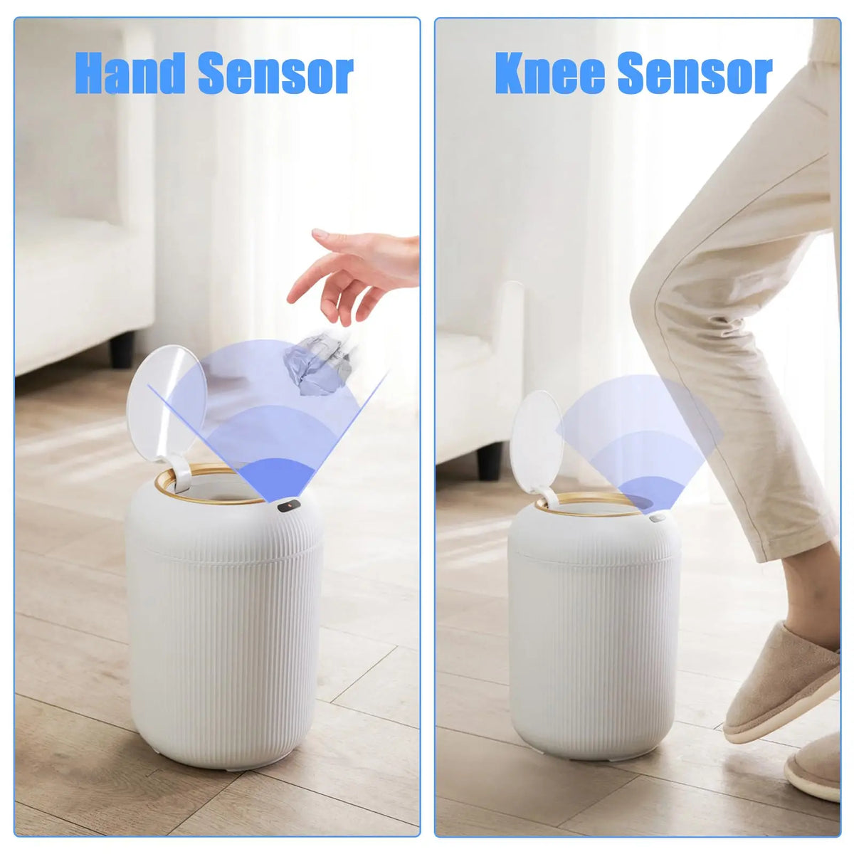 Automatic Motion Sensor Trash Can with Lid, 10L Smart Bin for Kitchen, Bathroom & Bedroom