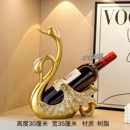 Elegant Swan Wine Holder Sculpture