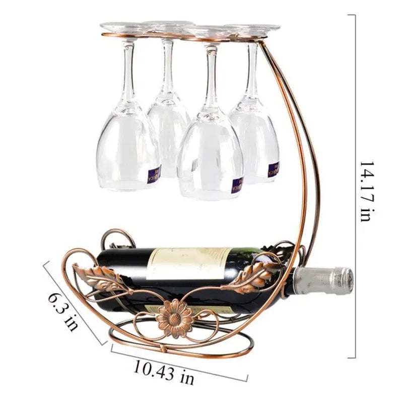 Classical Metal Hanging Wine & Glass Display Rack