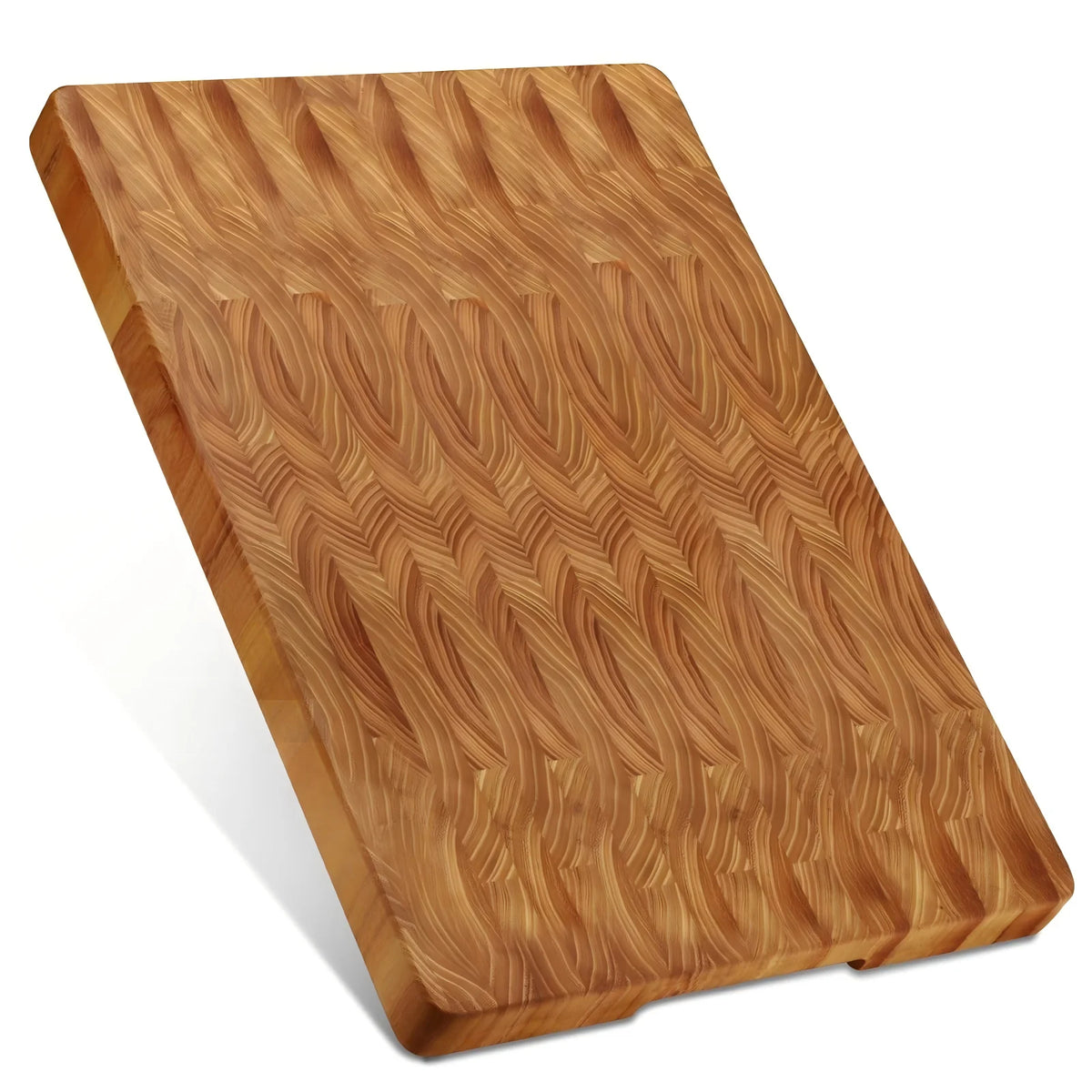 Teak Wood End Grain Cutting Board with Hidden Handles