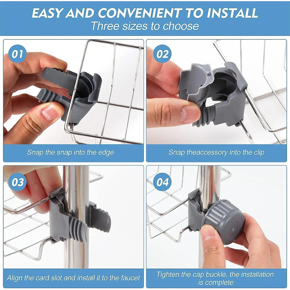 Faucet-Mount Sink Caddy for Sponges and Soap