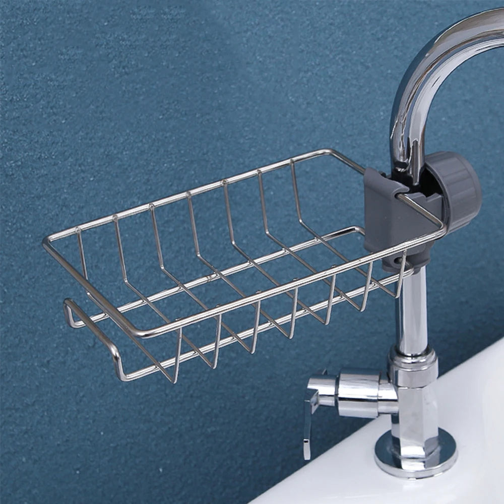 Faucet-Mount Sink Caddy for Sponges and Soap