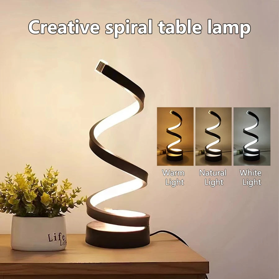 Modern LED Spiral Desk Lamp