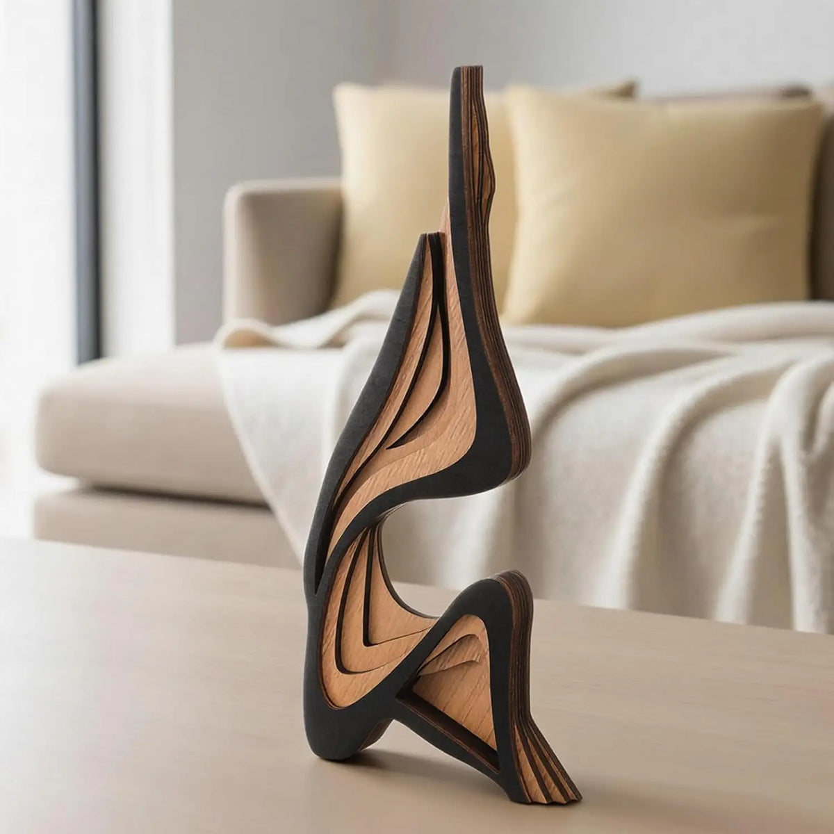 Minimalist Abstract Wooden Sculpture