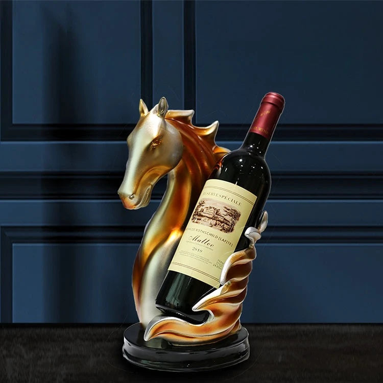 Majestic Horse Head Tabletop Wine Bottle Rack