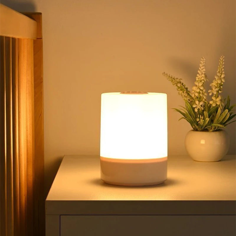 Touch Control Dimmable LED Night Light-Portable Bedside Lamp with Remote