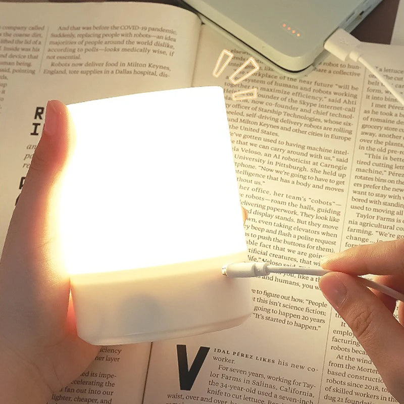 Touch Control Dimmable LED Night Light-Portable Bedside Lamp with Remote