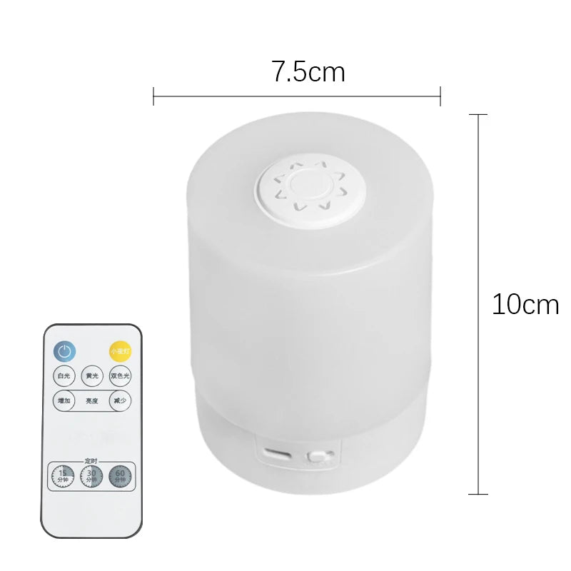Touch Control Dimmable LED Night Light-Portable Bedside Lamp with Remote