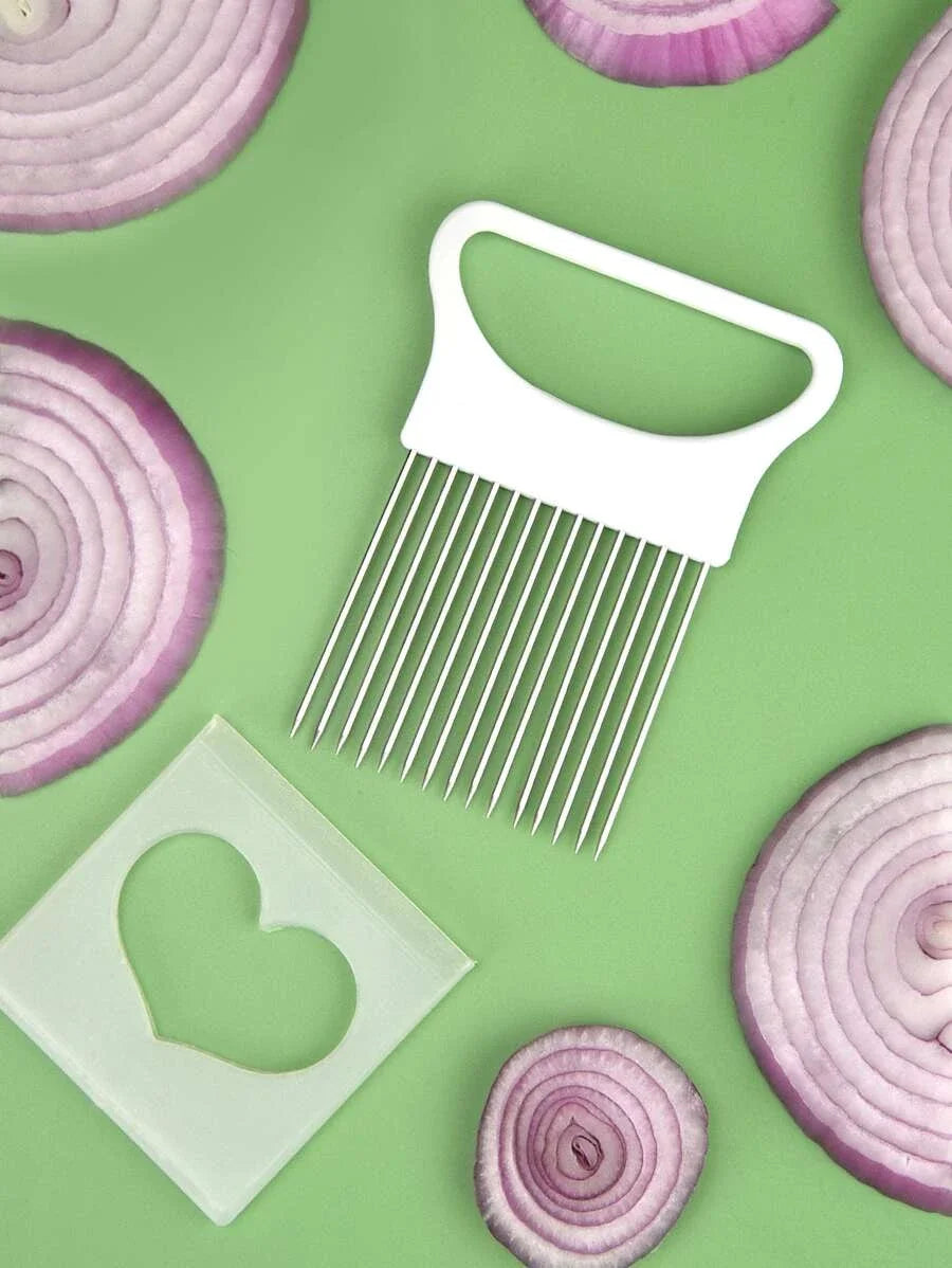 Stainless Steel Onion Holder & Vegetable Slicer Guide