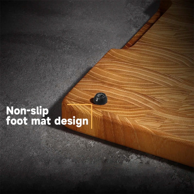 Teak Wood End Grain Cutting Board with Hidden Handles