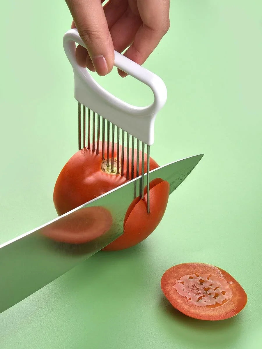 Stainless Steel Onion Holder & Vegetable Slicer Guide