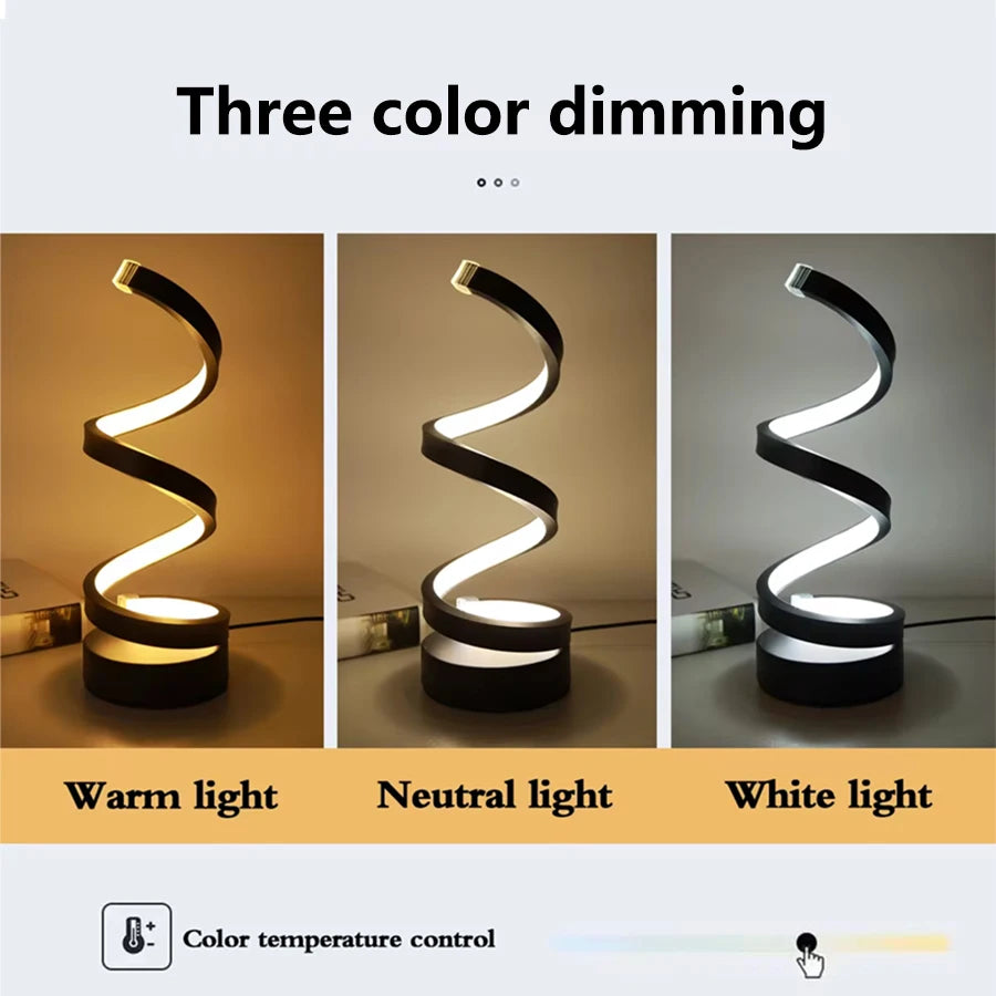 Modern LED Spiral Desk Lamp