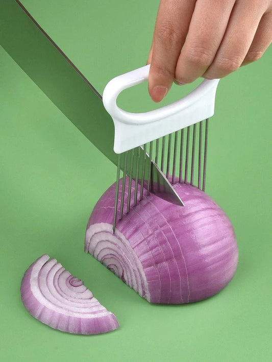 Stainless Steel Onion Holder & Vegetable Slicer Guide