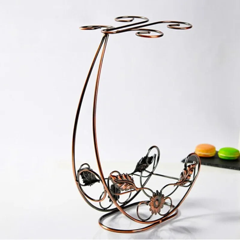 Classical Metal Hanging Wine & Glass Display Rack