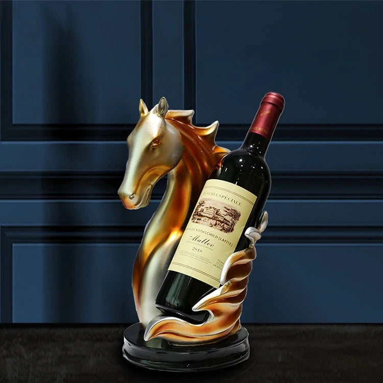 Majestic Horse Head Tabletop Wine Bottle Rack